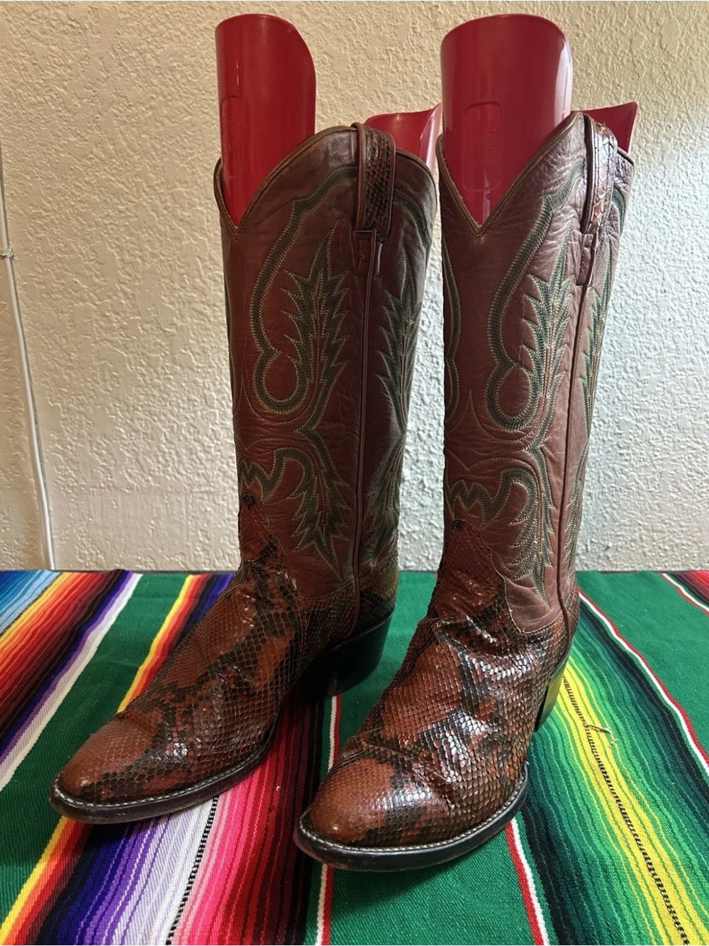 *RARE* Larry Mahan Exotic Snakeskin Cowboy Boots Size 6.5 - Picture 7 of 12